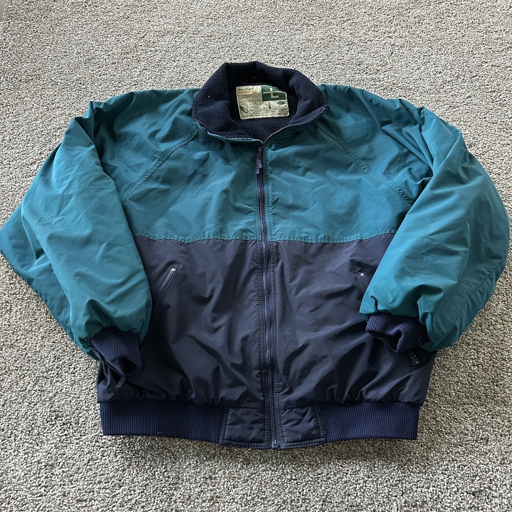 Wear Guard Jacket Mens LT Blue Nylon Fleece Bomber Lined Pockets 2401 Workwear